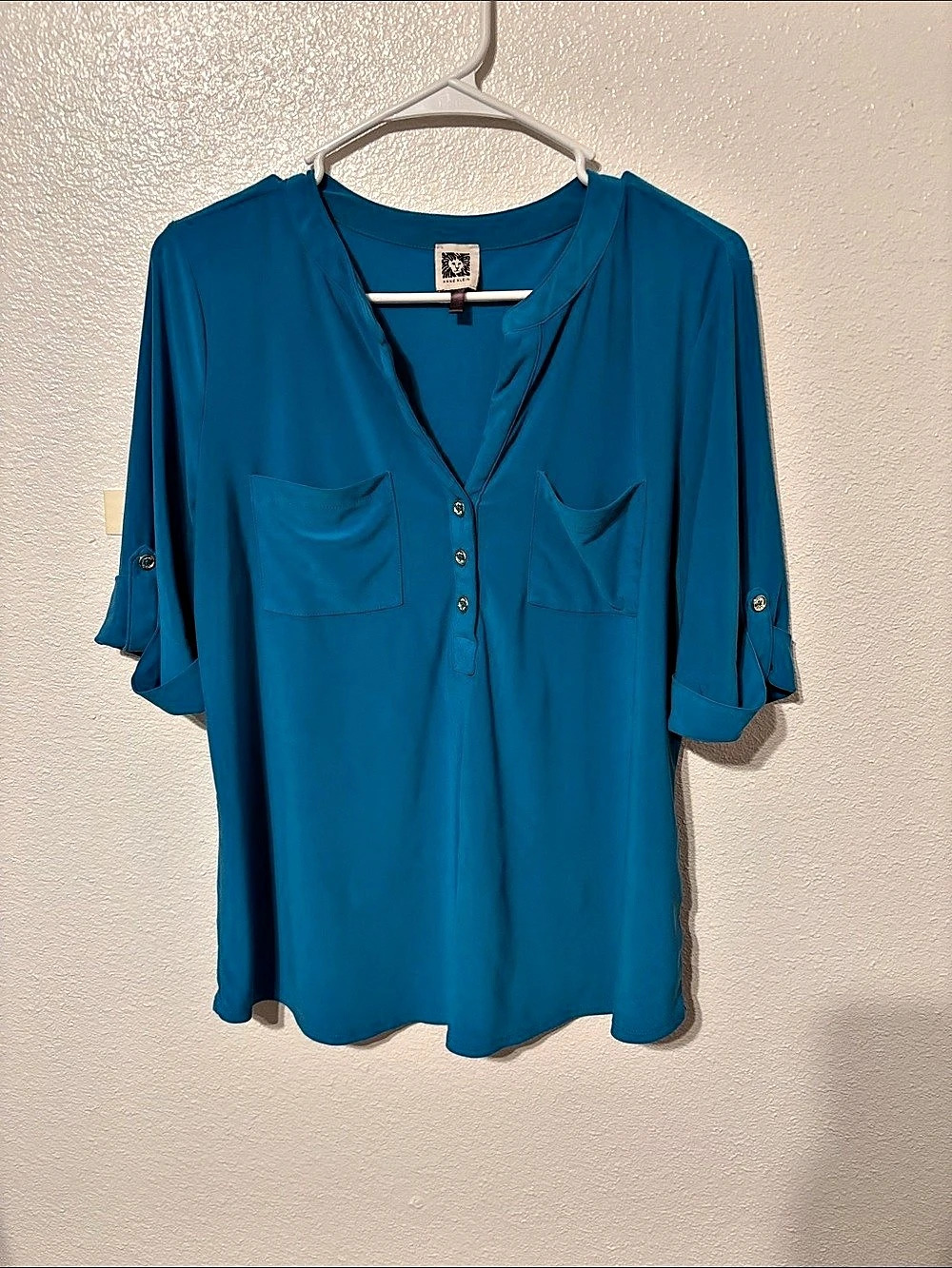 Anne Klein Blouse in Blue Size Large Like New
